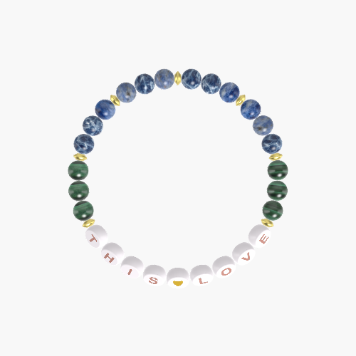 Sodalite and Malachite Bracelet