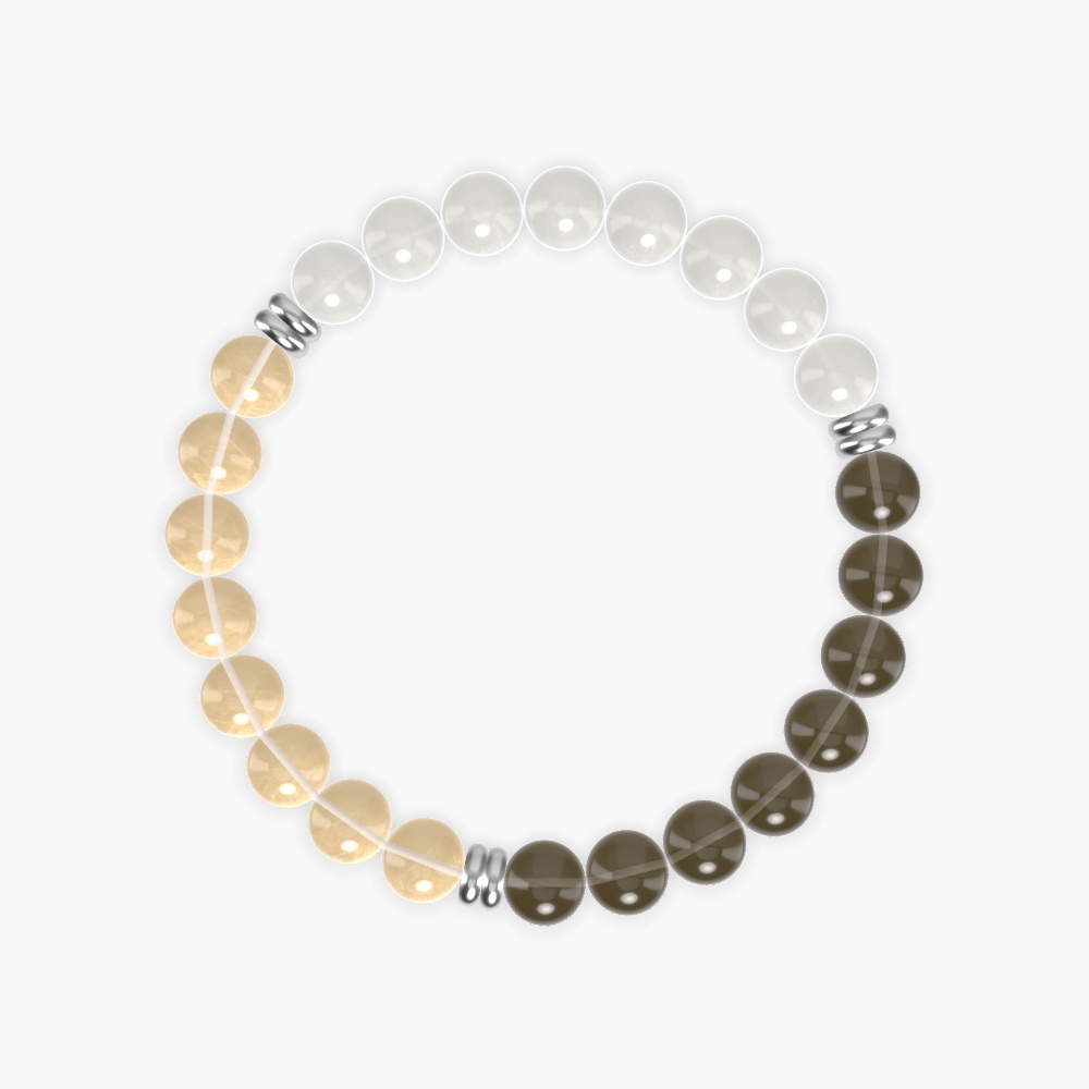 Smoky Quartz, Moonstone and Citrine Bracelet