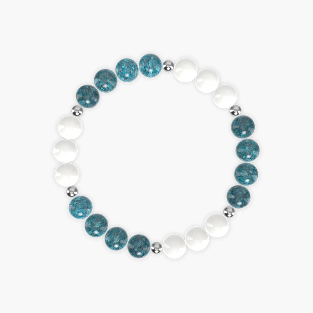 Apatite and White Jade Bracelet