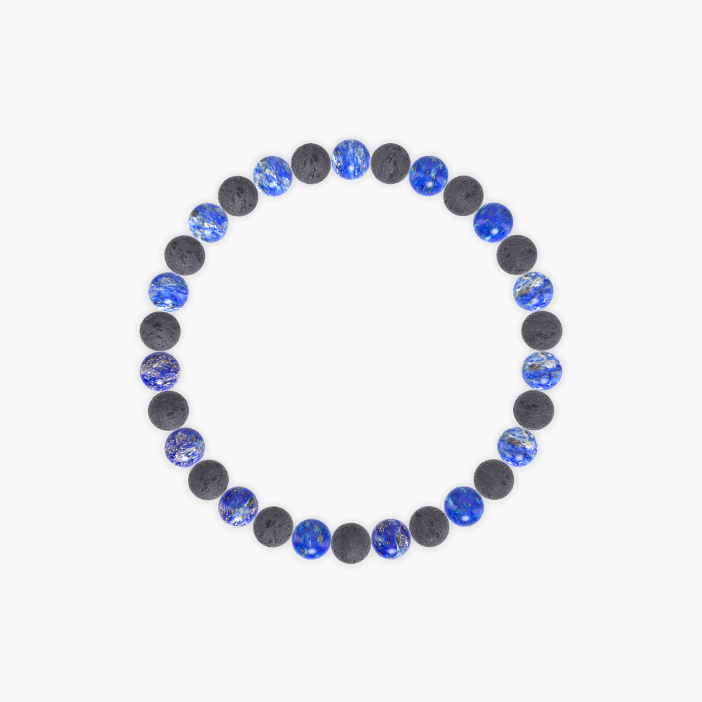 Lava Rock and Lapis Lazuli Bracelet