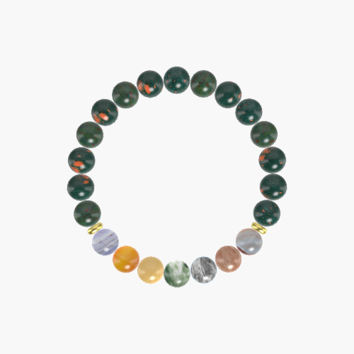 Bloodstone, Moss Agate, Labradorite and more Gemstone Bracelet