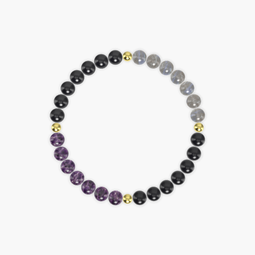 Black Obsidian, Labradorite, Black Tourmaline and more Gemstone Bracelet
