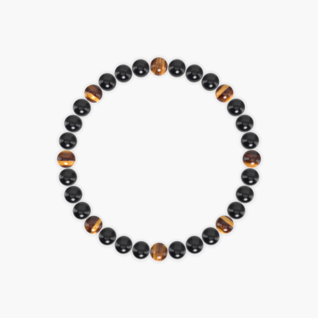 Black Obsidian and Tiger Eye Bracelet