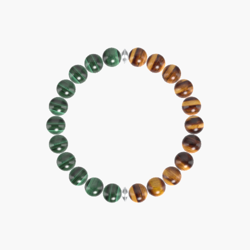 Tiger Eye and Malachite Bracelet