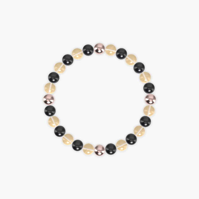 Black Tourmaline and Citrine Bracelet