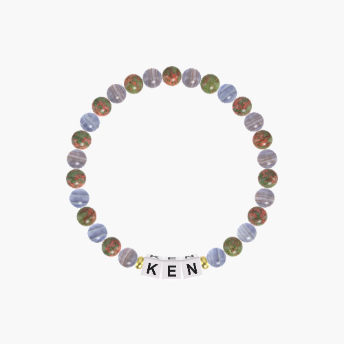 Blue Lace Agate and Unakite Bracelet