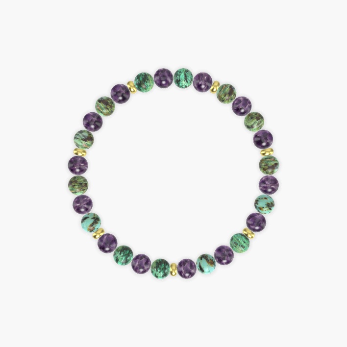 Amethyst and African Turquoise Bracelet