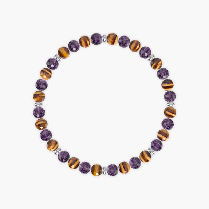 Amethyst and Tiger Eye Bracelet