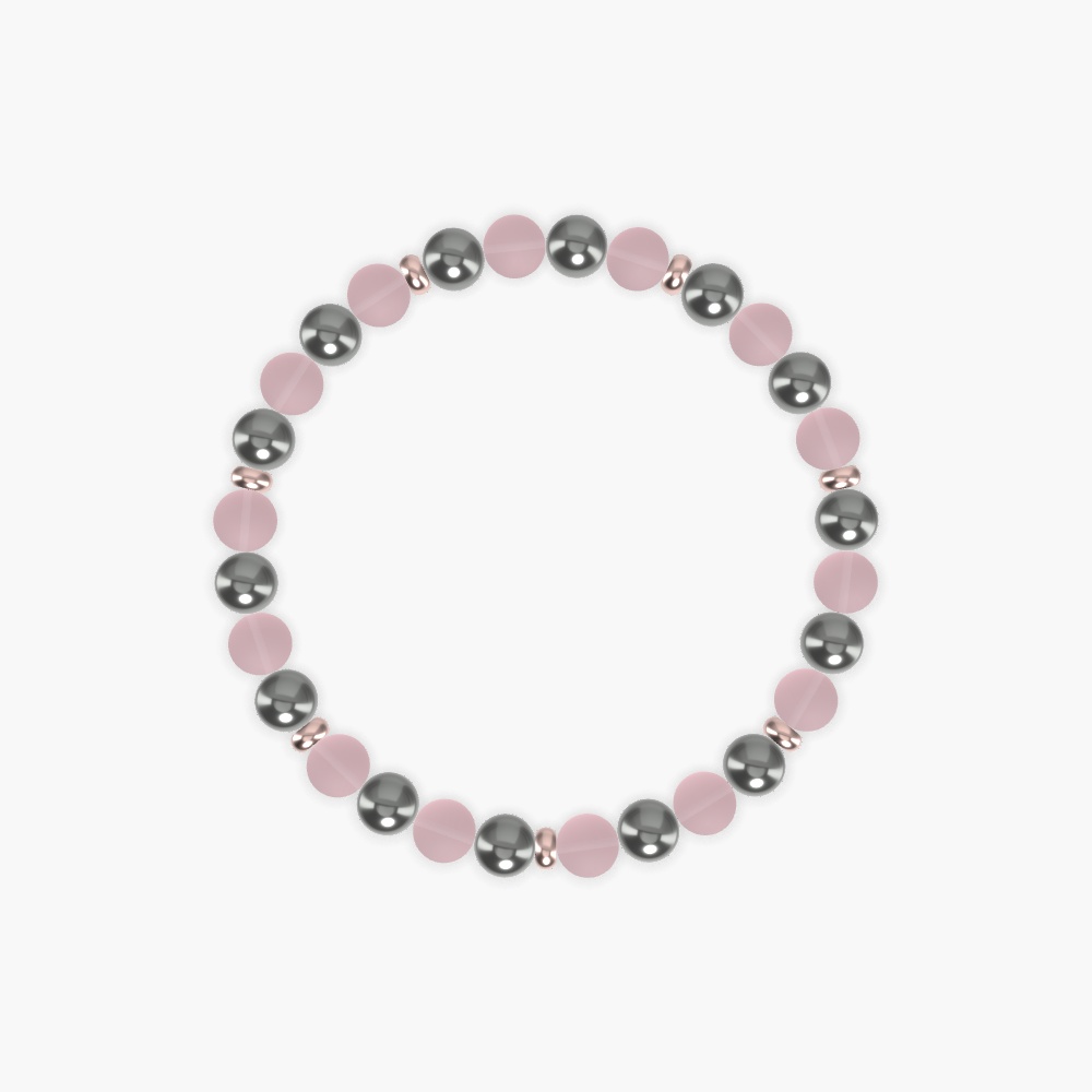 Rose Quartz and Hematite Bracelet