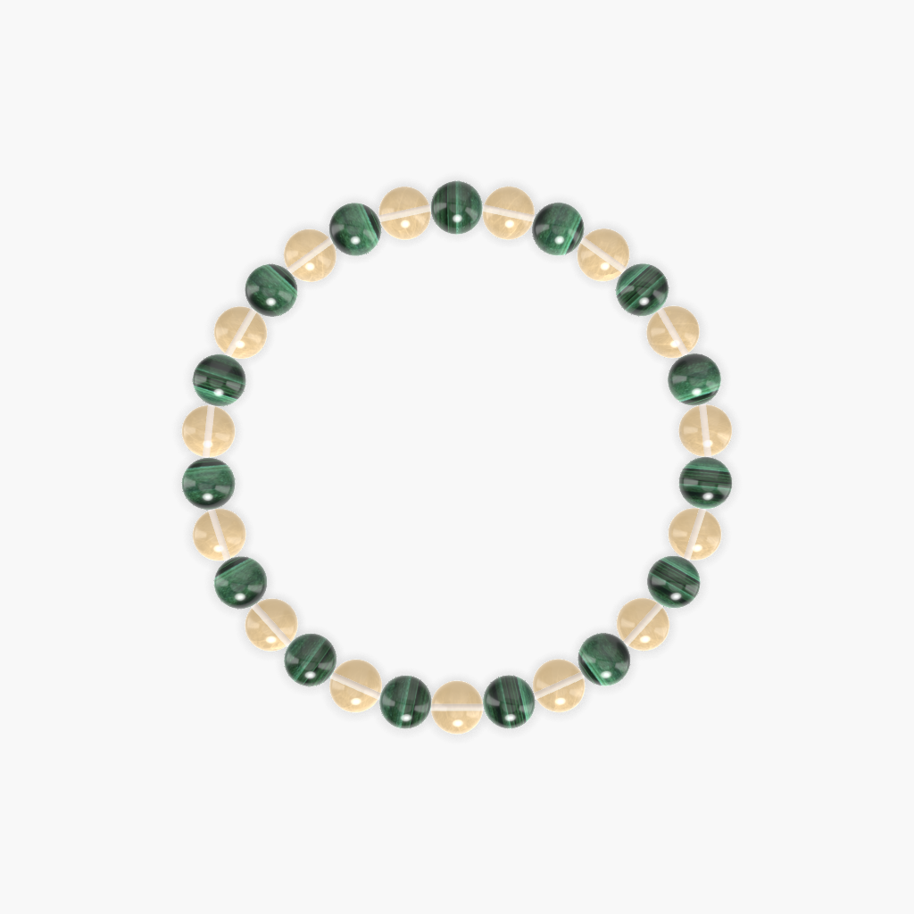 Citrine and Malachite Bracelet