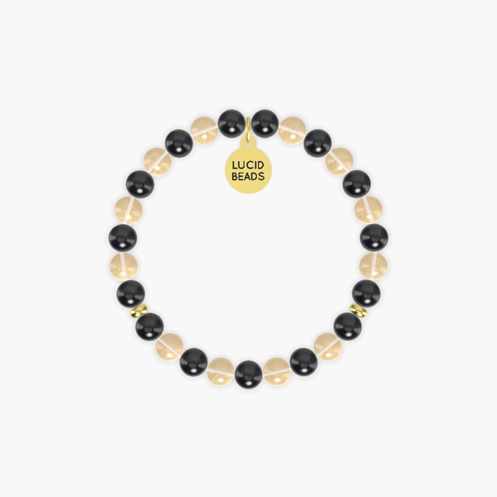 Black Tourmaline and Citrine Bracelet