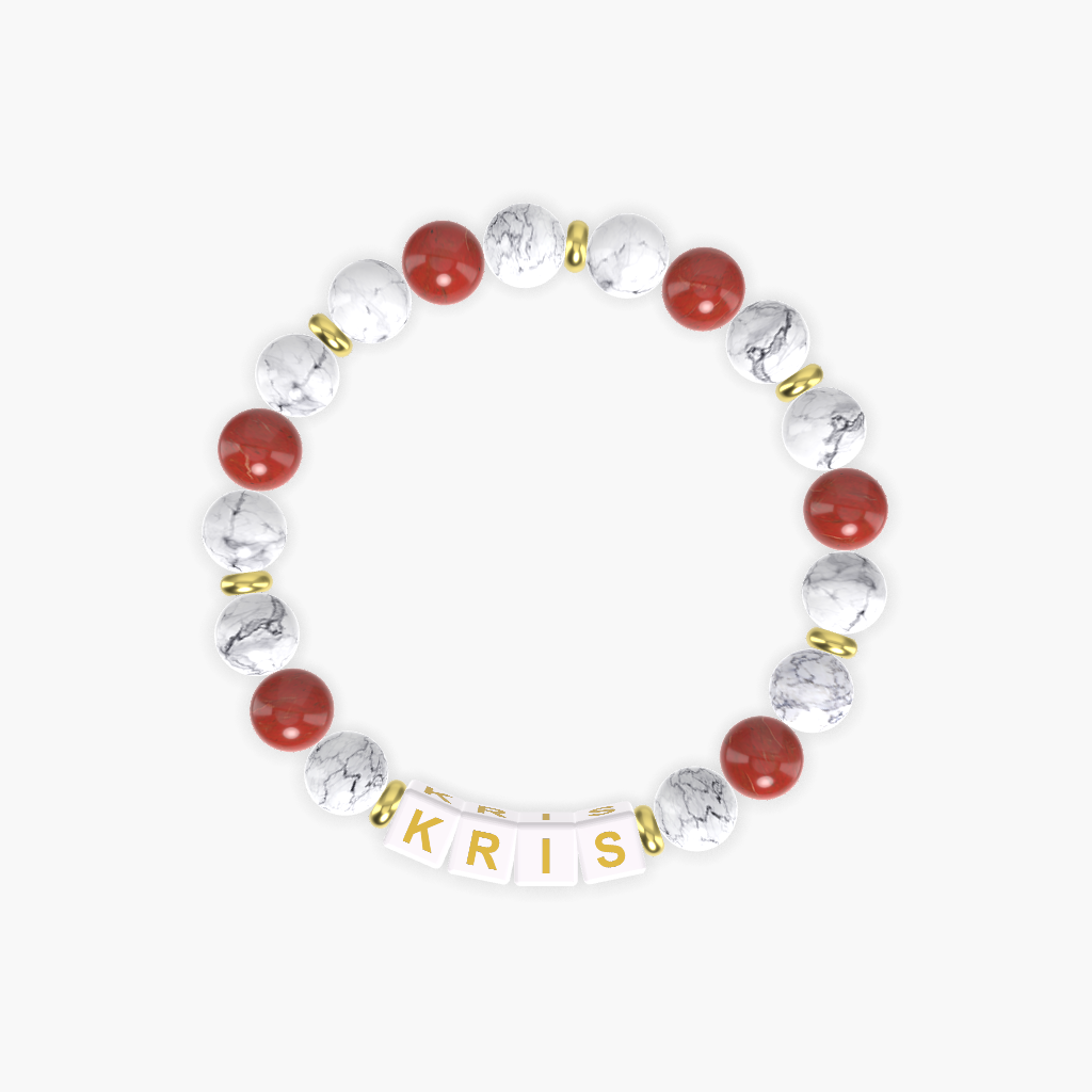 Howlite and Red Jasper Bracelet