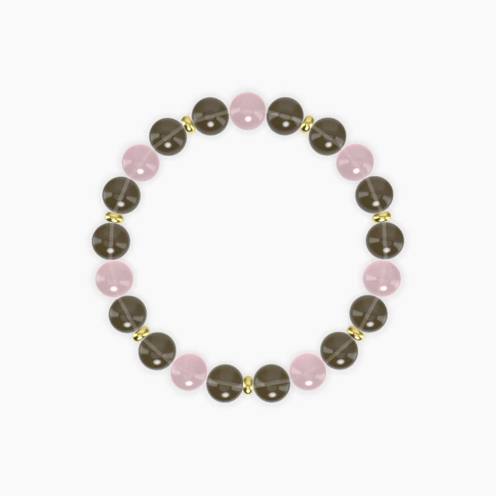 Smoky Quartz and Rose Quartz Bracelet