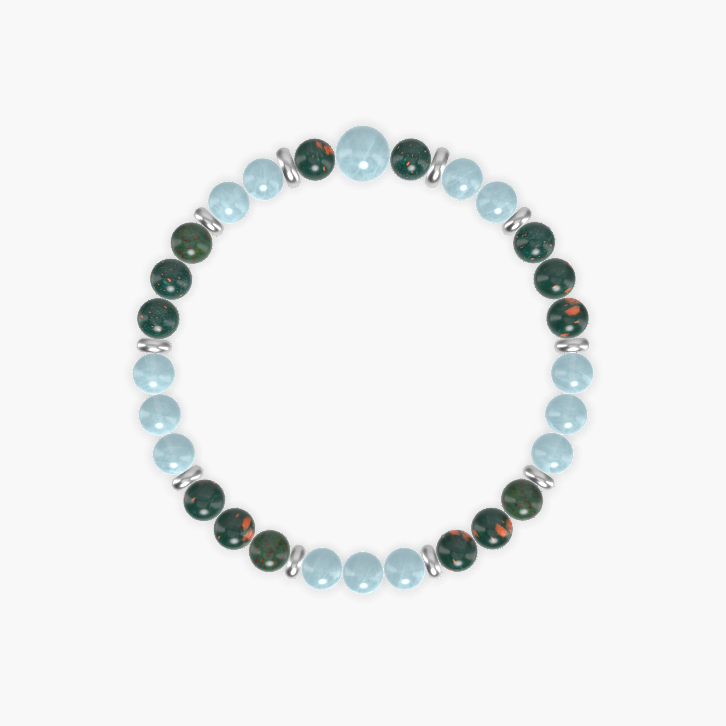 Aquamarine and Bloodstone Bracelet