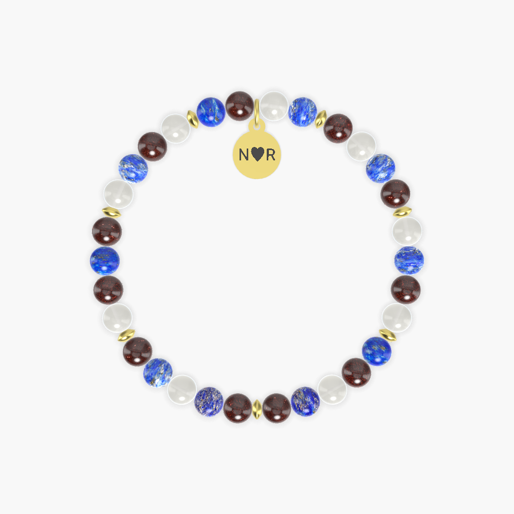 Garnet, Lapis Lazuli and Moonstone Bracelet