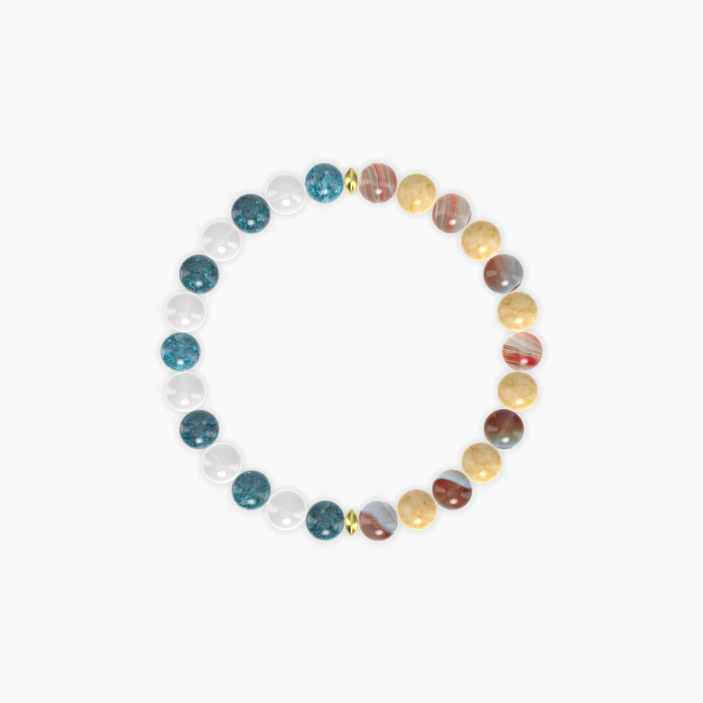 Sardonyx, Apatite, Yellow Jade and more Gemstone Bracelet