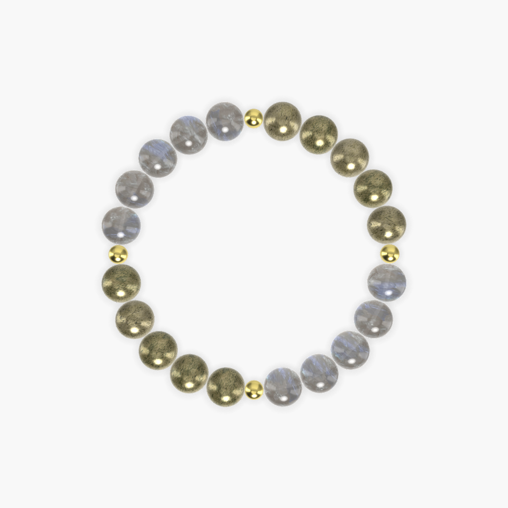 Labradorite and Pyrite Bracelet
