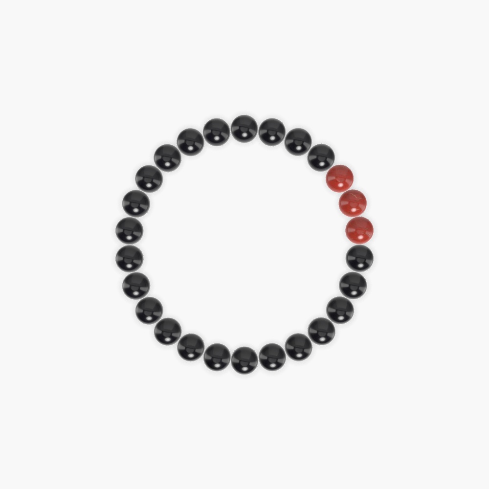 Black Onyx and Red Jasper Bracelet
