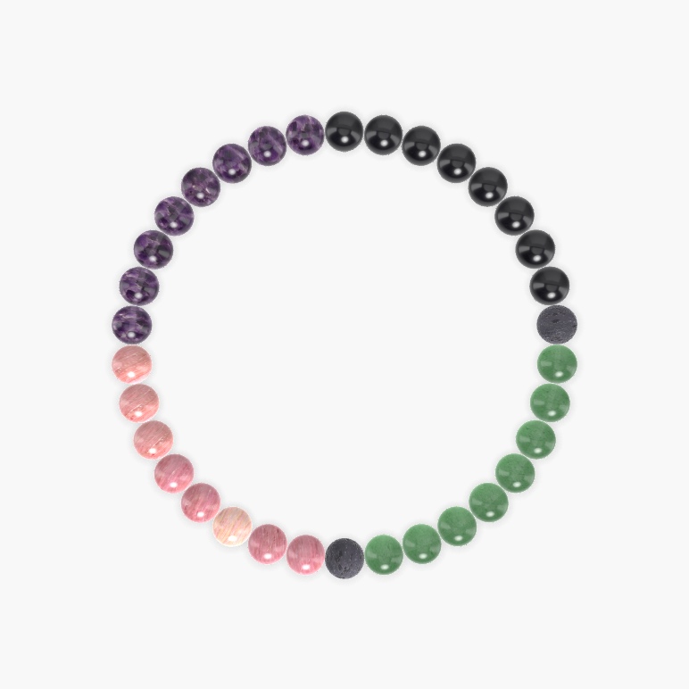 Aventurine, Black Tourmaline, Amethyst and more Gemstone Bracelet
