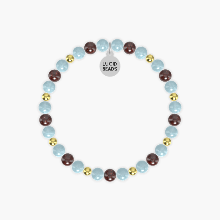Aquamarine and Garnet Bracelet