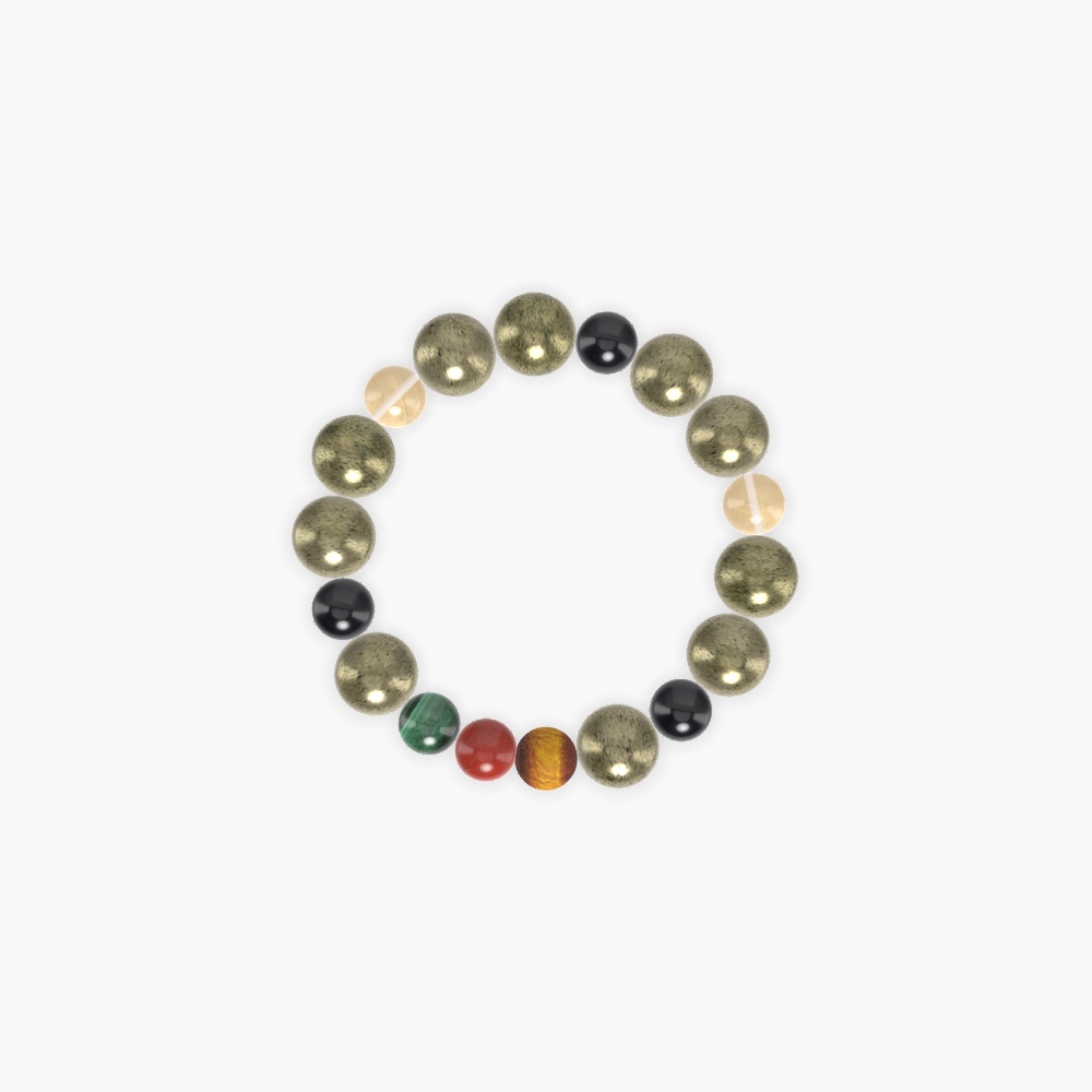 Pyrite, Black Tourmaline, Citrine and more Gemstone Bracelet
