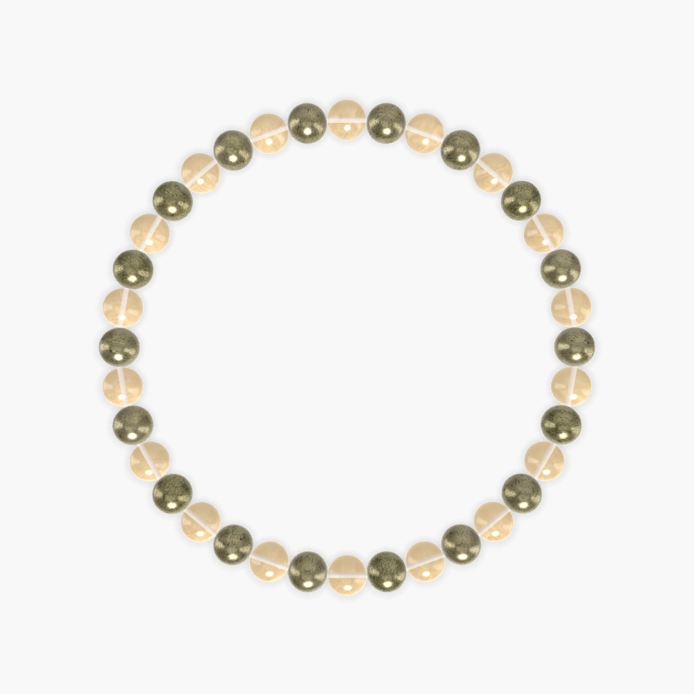 Citrine and Pyrite Bracelet