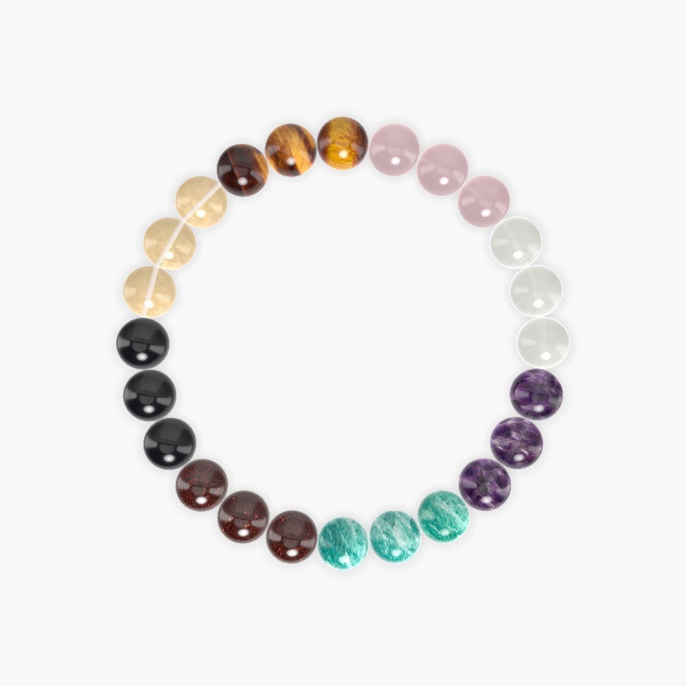 Amazonite, Amethyst, Moonstone and more Gemstone Bracelet