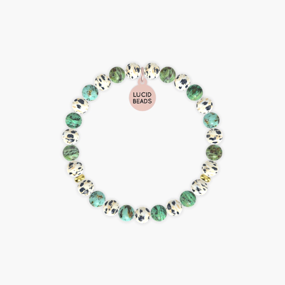Dalmatian Jasper and African Turquoise Bracelet