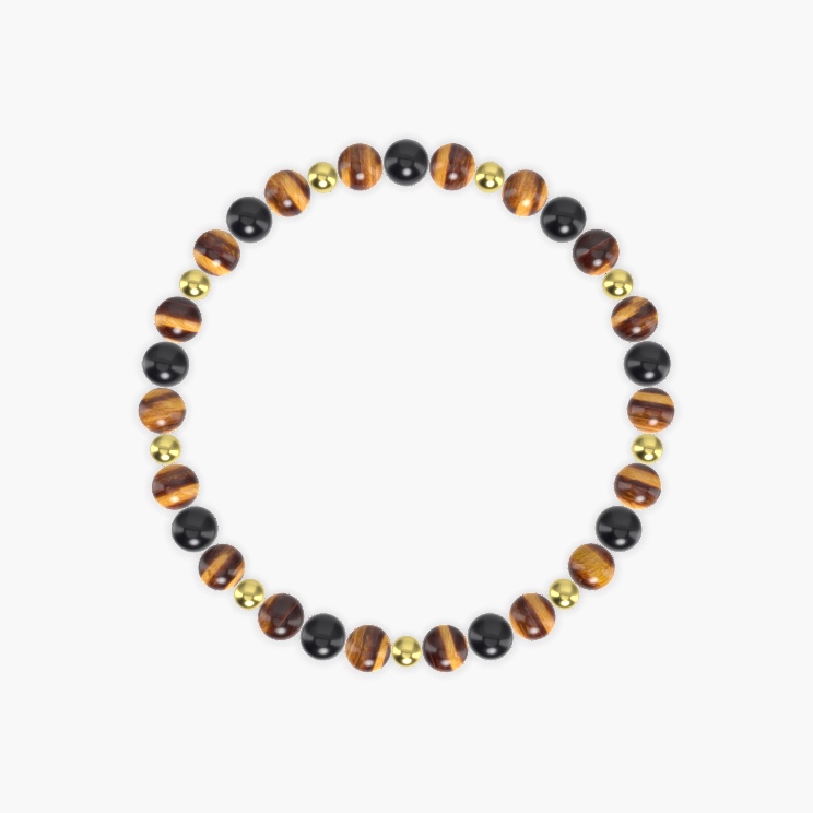 Fatherly Strength - Tiger Eye and Black Onyx Bracelet