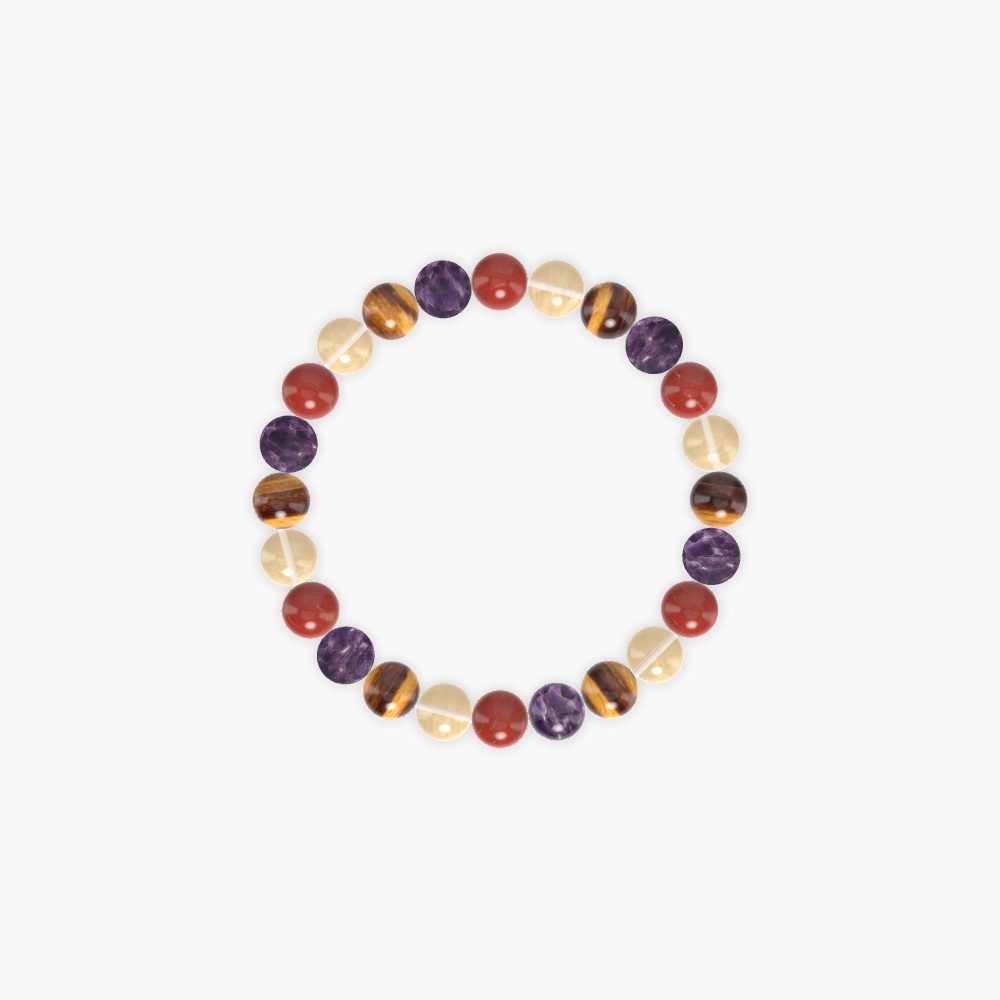 Red Jasper, Amethyst, Tiger Eye and more Gemstone Bracelet