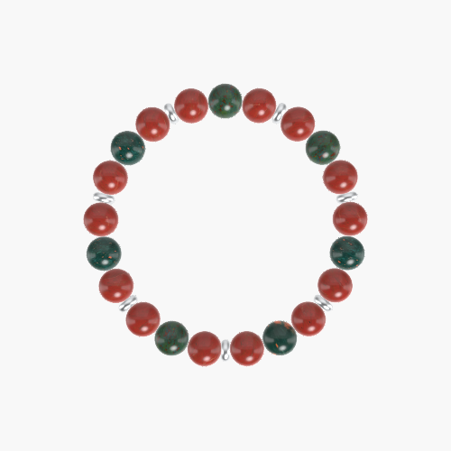 Red Jasper and Bloodstone Bracelet