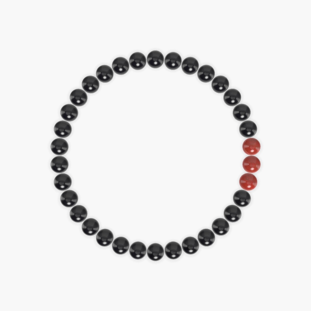 Black Onyx and Red Jasper Bracelet