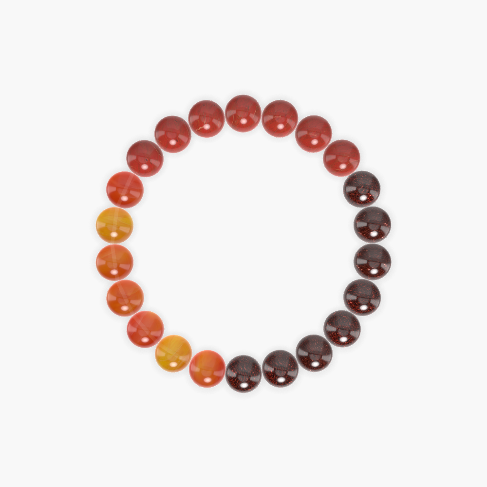Garnet, Red Jasper and Carnelian Bracelet