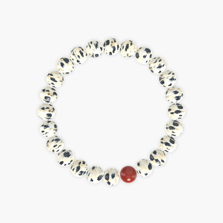 Dalmatian Jasper and Red Jasper Bracelet