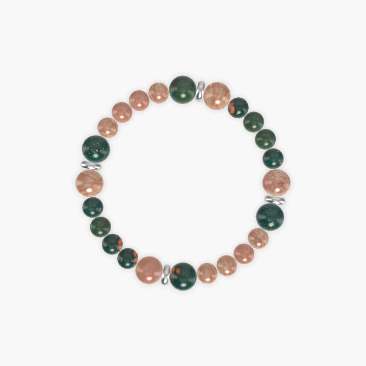 Bloodstone and Sunstone Bracelet