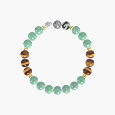 Green Jade, Tiger Eye, Snowflake Obsidian and more Gemstone Bracelet