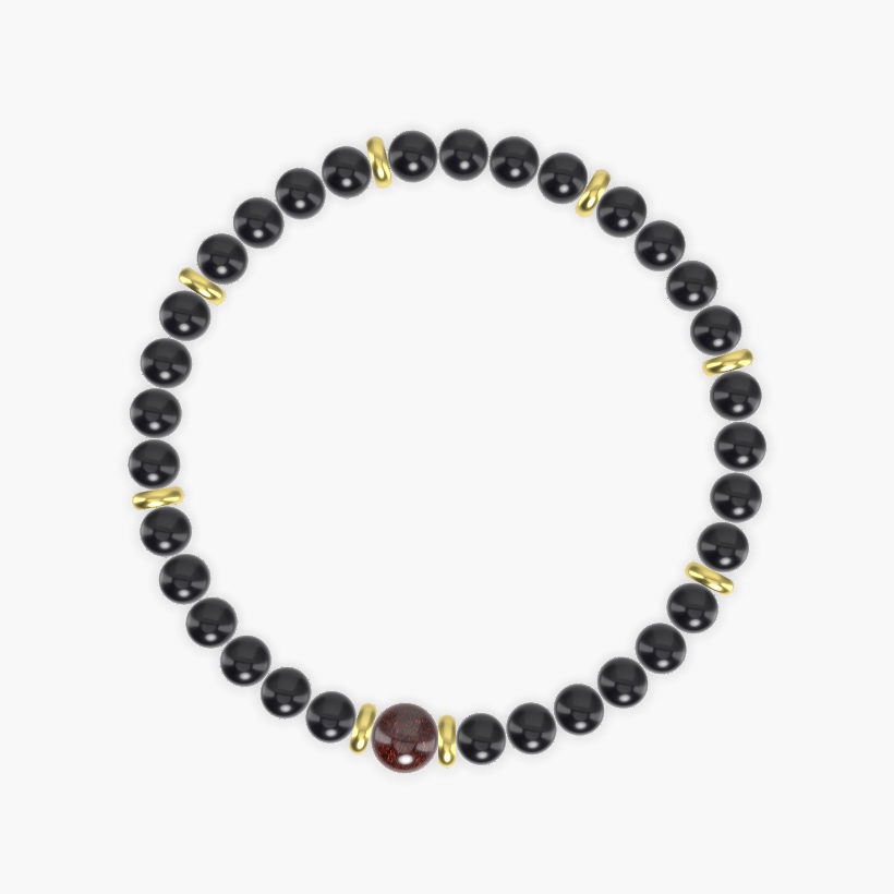 Black Onyx and Garnet Bracelet