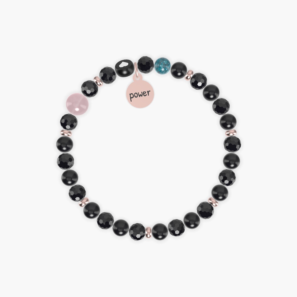 Black Tourmaline, Black Obsidian, Apatite and more Gemstone Bracelet