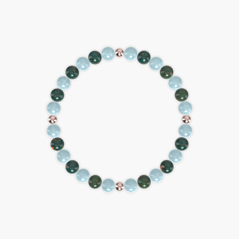 Aquamarine and Bloodstone Bracelet