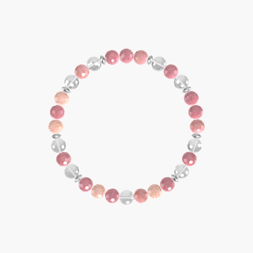 Rhodonite and Clear Quartz Bracelet