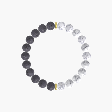 Howlite and Lava Rock Bracelet