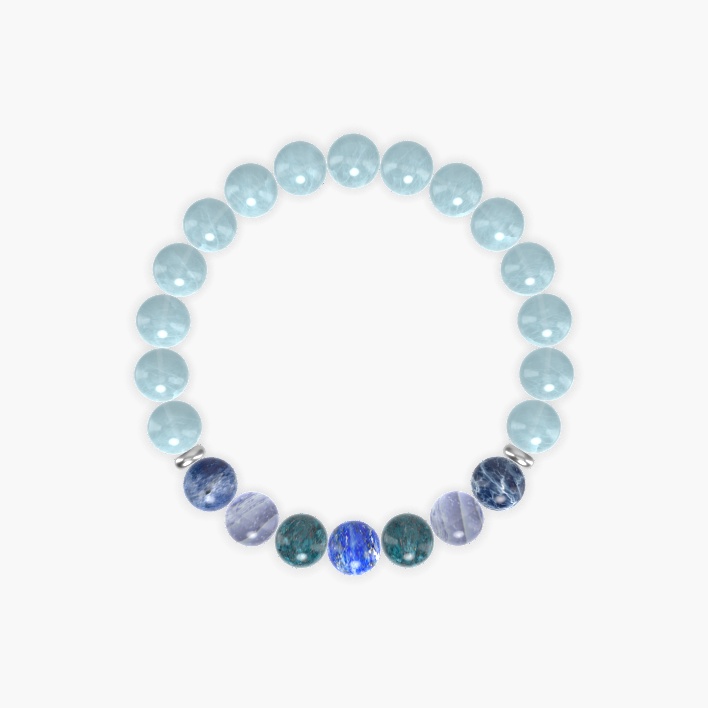 Aquamarine, Apatite, Blue Lace Agate and more Gemstone Bracelet