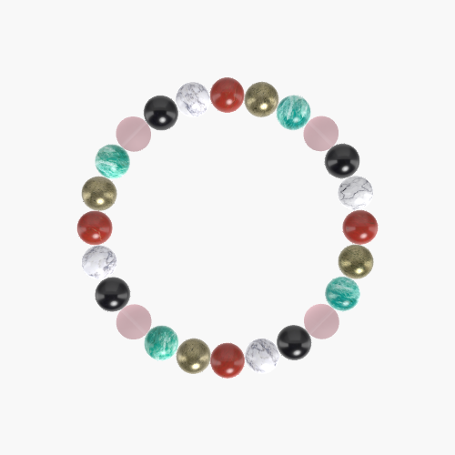 Red Jasper, Howlite, Black Tourmaline and more Gemstone Bracelet