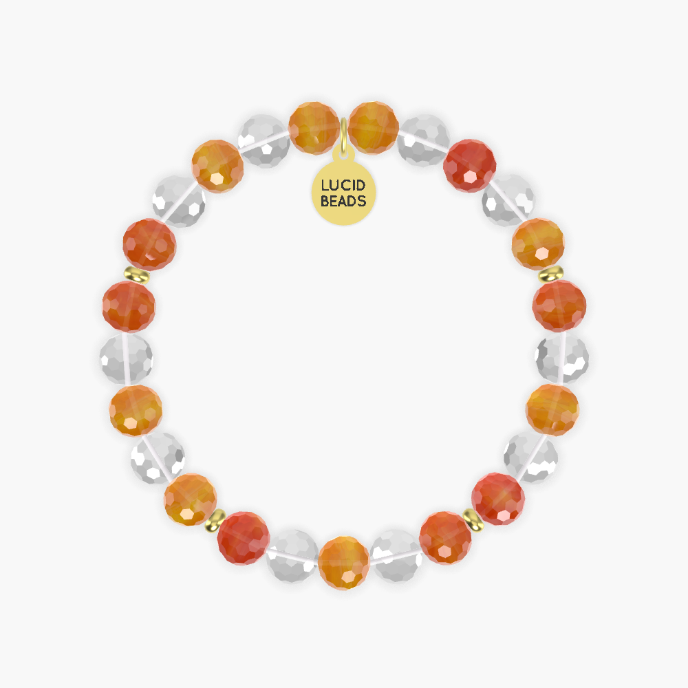 Carnelian and Clear Quartz Bracelet