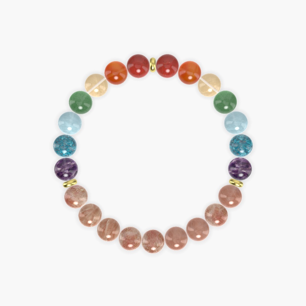 Sunstone, Amethyst, Apatite and more Gemstone Bracelet