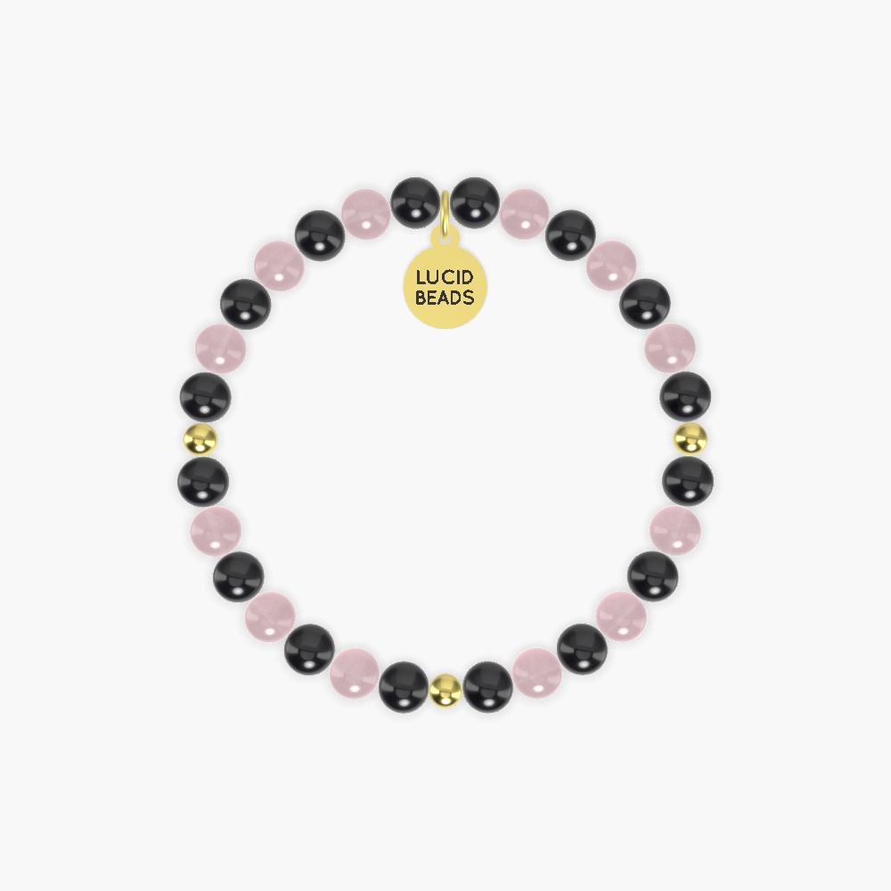 Black Tourmaline and Rose Quartz Bracelet