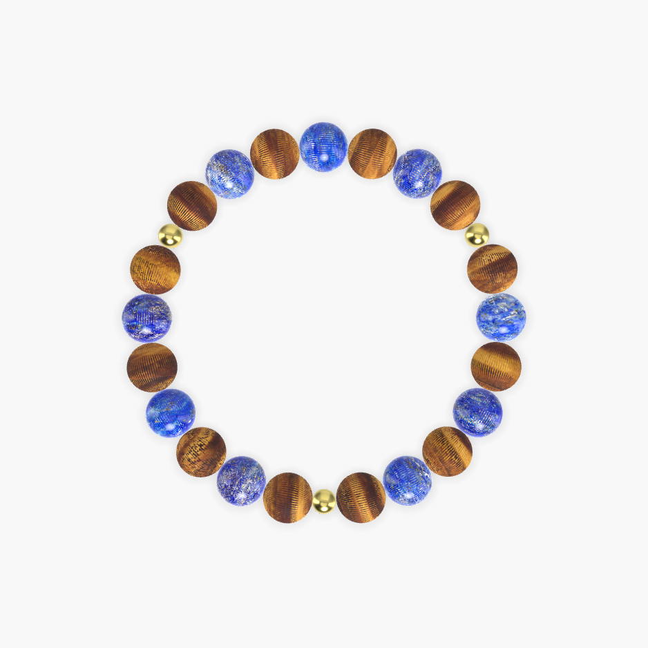 Tiger Eye and Lapis Lazuli Bracelet