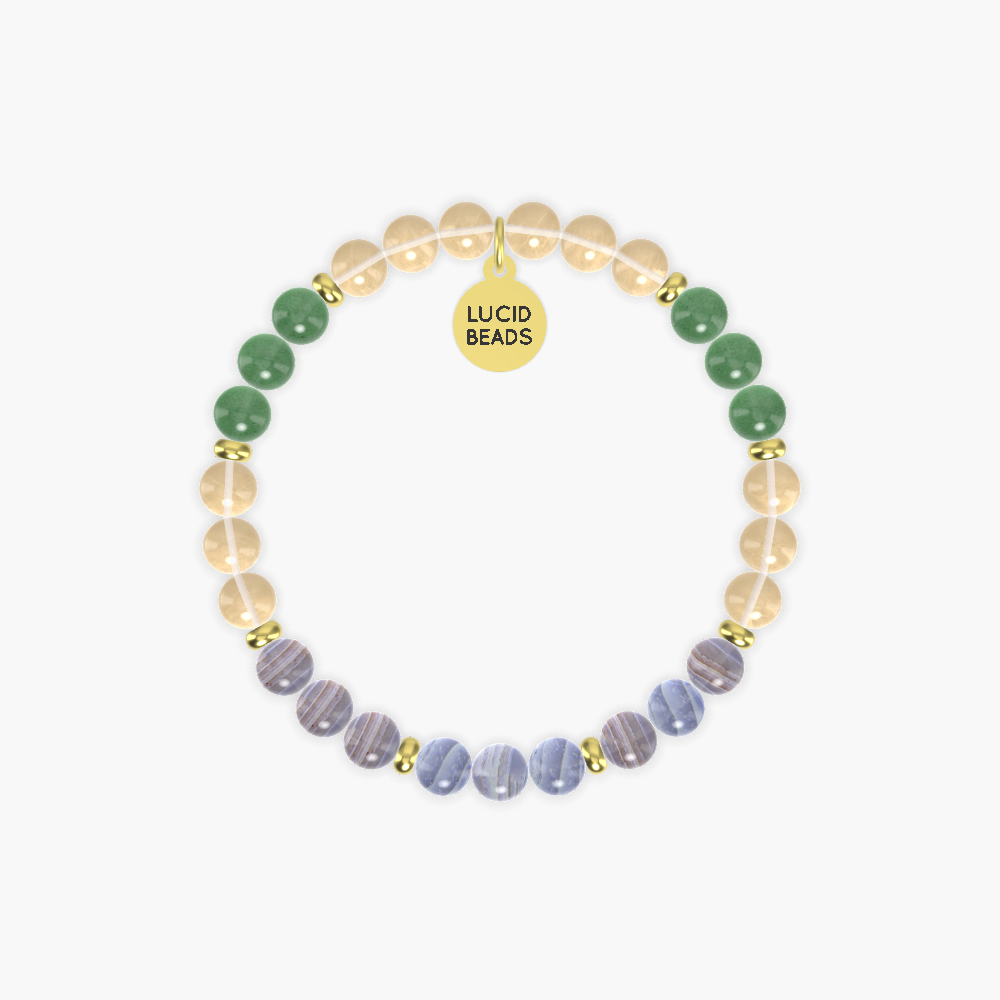 Citrine, Blue Lace Agate and Aventurine Bracelet