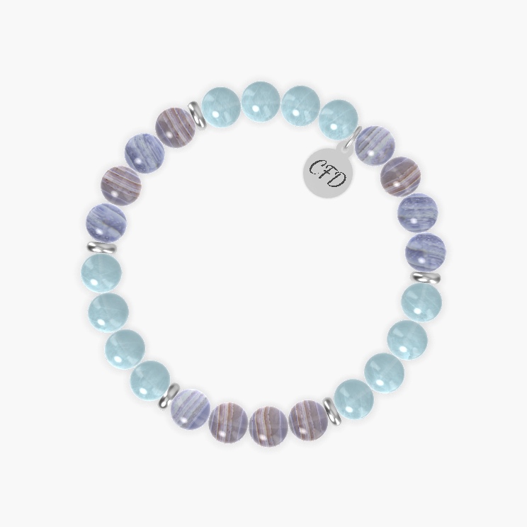 Blue Lace Agate and Aquamarine Bracelet