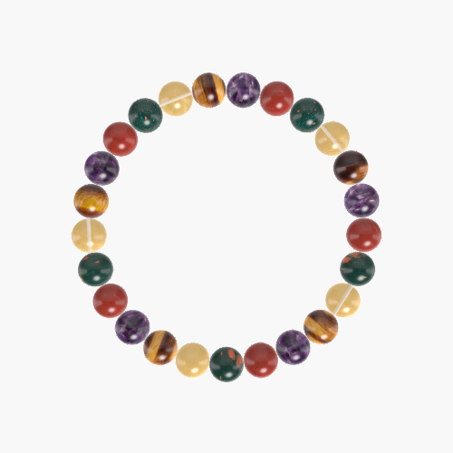 Bloodstone, Red Jasper, Amethyst and more Gemstone Bracelet